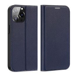 Dux Ducis Skin X2 dėklas iPhone 14 Pro Max, dangtelis su magnetiniu atvartu, mėlynas