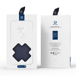 Dux Ducis Skin X2 dėklas iPhone 14 Pro Max, dangtelis su magnetiniu atvartu, mėlynas