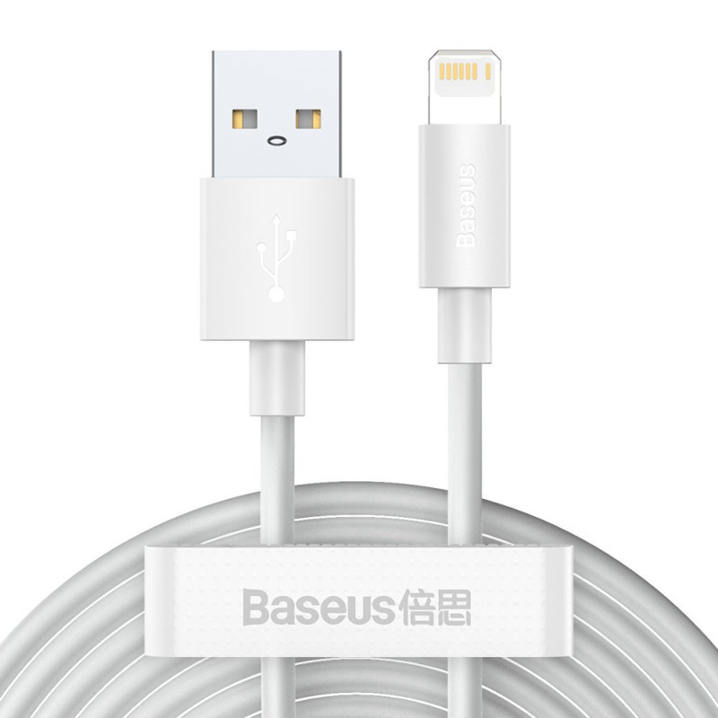 Baseus 2x USB – žaibo kabelis greitas įkrovimas Maitinimo tiekimas 1,5 m baltas (TZCALZJ-02)