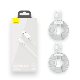 Baseus 2x USB – žaibo kabelis greitas įkrovimas Maitinimo tiekimas 1,5 m baltas (TZCALZJ-02)