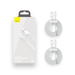 „Baseus“ 2x USB – C tipo USB laidas greitas įkrovimas Maitinimo tiekimas Greitas įkrovimas 40 W 5 A 1,5 m baltas (TZCATZ...
