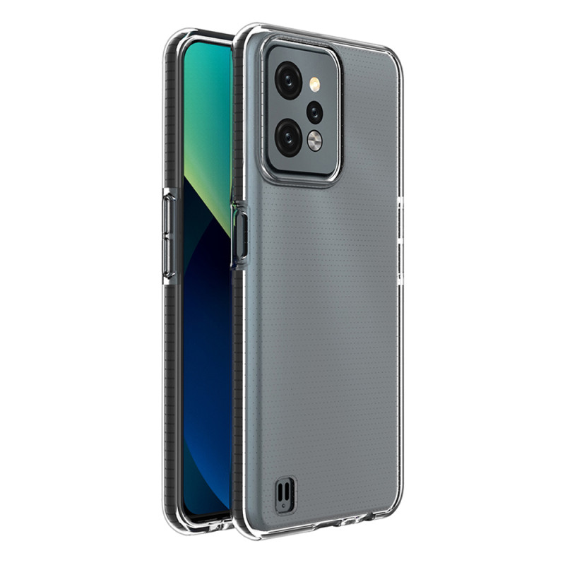 Spring Case Realme C31 silikoninis dangtelis su rėmeliu, juodas