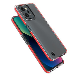 Spring Case Realme C31 silikoninis dangtelis su rėmeliu, juodas