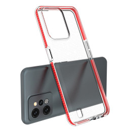 Spring Case Realme C31 silikoninis dangtelis su rėmeliu šviesiai rožinis