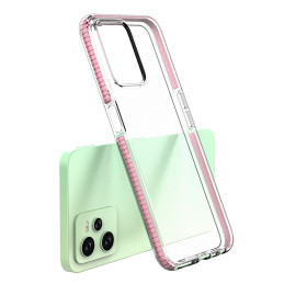 Spring Case Realme C35 silikoninis dangtelis su rėmeliu šviesiai rožinės spalvos