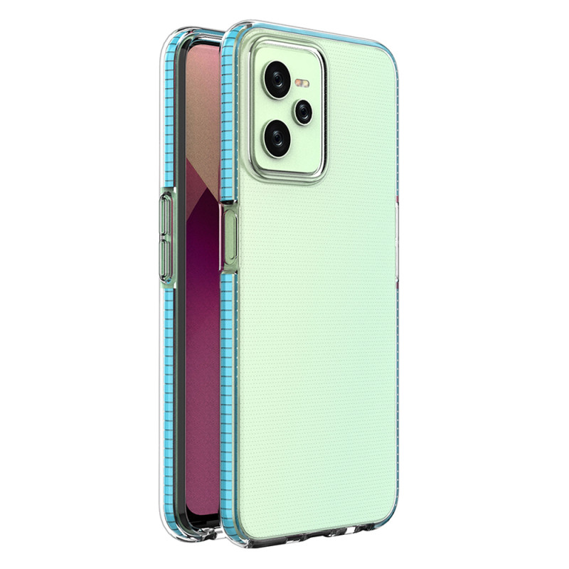 Spring Case Realme C35 silikoninis dangtelis su rėmeliu šviesiai mėlynas