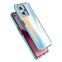 Spyruoklinis dėklas, skirtas Realme 9 Pro+ / Realme 9 silikoninis dangtelis su rėmeliu, šviesiai mėlynas