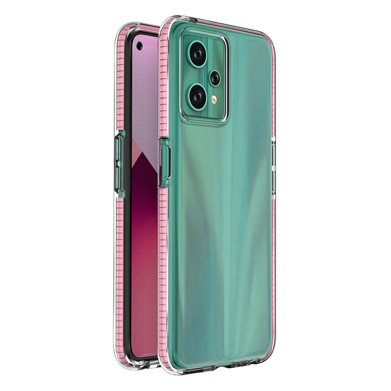 Spyruoklinis dėklas Realme 9 Pro, silikoninis dangtelis su rėmeliu, šviesiai rožinis