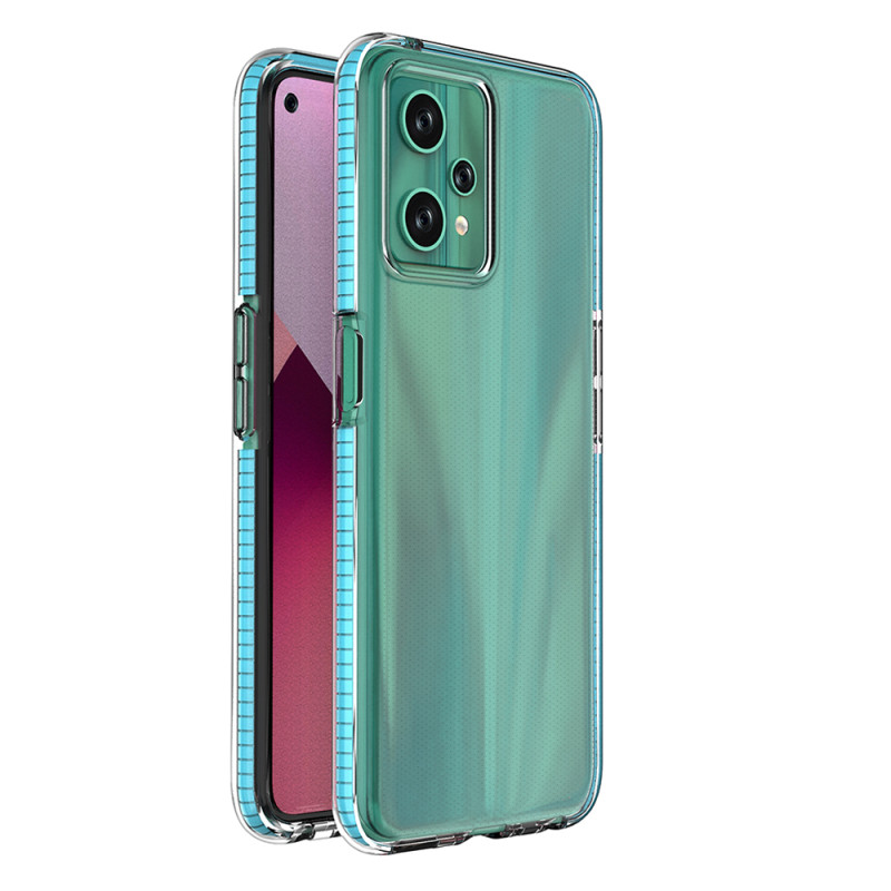 Spring Case Realme 9 Pro silikoninis dangtelis su šviesiai mėlynu rėmeliu