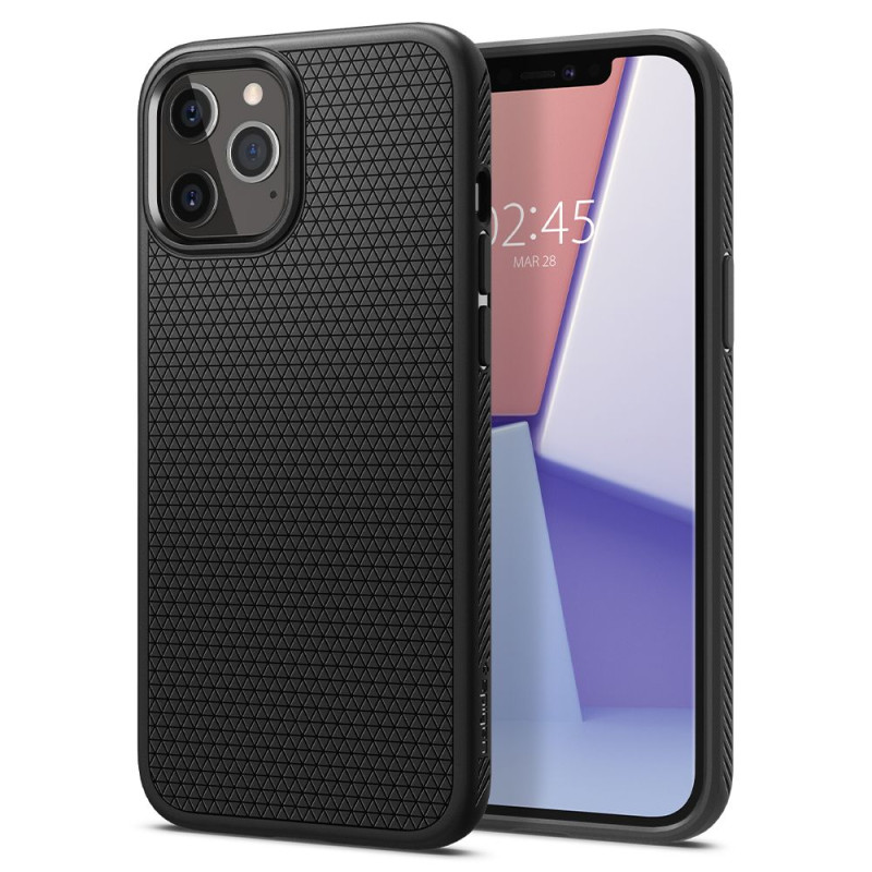 Spigen Liquid Air dėklas, skirtas iPhone 12 / iPhone 12 Pro - matinė juoda