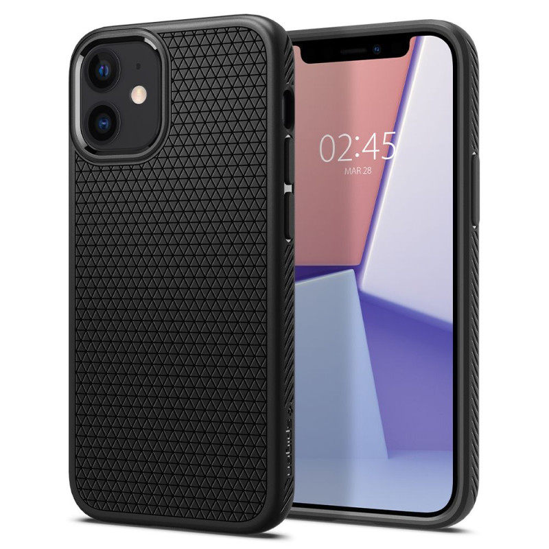 Spigen Liquid Air dėklas iPhone 12 mini - matinė juoda