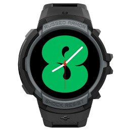 Spigen Rugged Armor Pro dėklas su dirželiu, skirtas Samsung Galaxy Watch 4/ 5 (44 mm) – pilkas