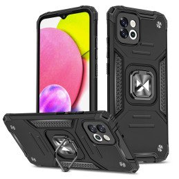 Wozinsky Ring Armor dėklas Samsung Galaxy A03 šarvuoto dangtelio magnetinio laikiklio žiedas juodas