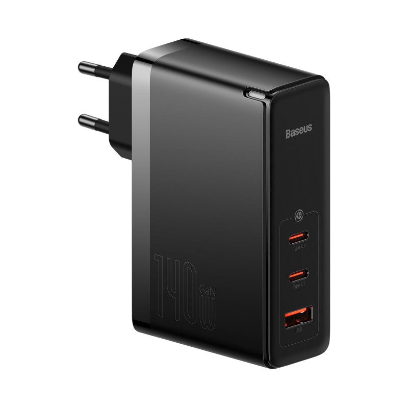 Baseus GaN5 Pro greitas įkroviklis 2xUSB-C+USB 140W EU black (CCGP100201)