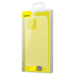 „Baseus“ matinio stiklo dėklas Tvirtas dėklas su lanksčiu rėmeliu, skirtas „iPhone 12 Pro Max White“ (WIAPIPH67N-WS02)