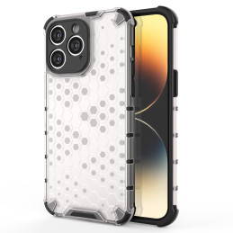 Korinis iPhone 14 Pro dėklas, šarvuotas hibridinis dangtelis, skaidrus