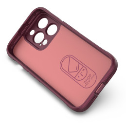 Magic Shield Case dėklas skirtas iPhone 14 Pro, lankstus šarvuotas dangtelis, bordo spalvos