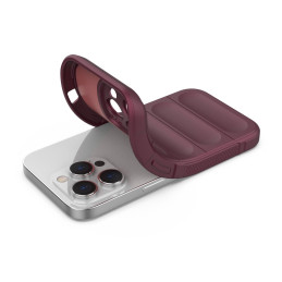Magic Shield Case dėklas skirtas iPhone 14 Pro, lankstus šarvuotas dangtelis, bordo spalvos
