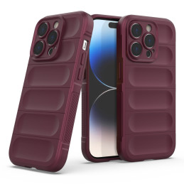 Magic Shield Case dėklas skirtas iPhone 14 Pro, lankstus šarvuotas dangtelis, bordo spalvos