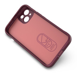 Magic Shield Case dėklas iPhone 14 Plus, lankstus šarvuotas dangtelis, bordo spalvos