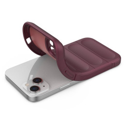 Magic Shield Case dėklas iPhone 14 Plus, lankstus šarvuotas dangtelis, bordo spalvos