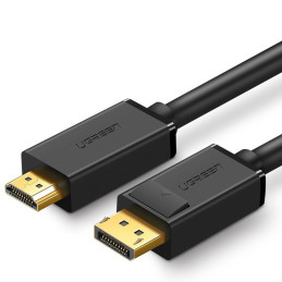 Ugreen vienkryptis DisplayPort į HDMI laidas 4K 30 Hz 32 AWG 1,5 m juodas (DP101 10239)