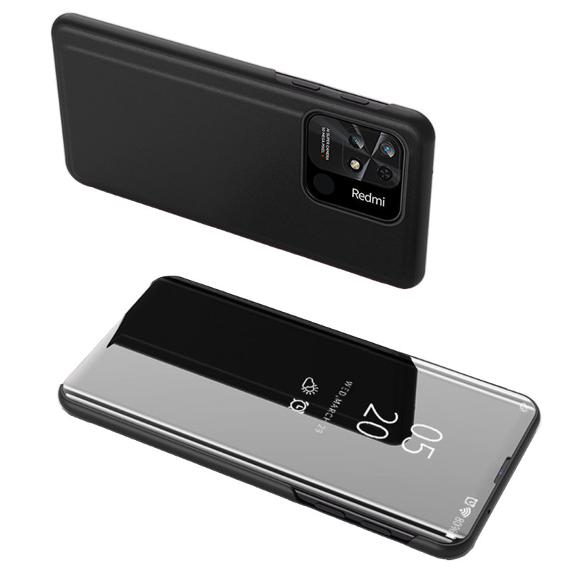 Clear View Case Xiaomi Redmi 10C dangtelis su atvartu, juodas