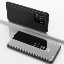 Clear View Case Xiaomi Redmi 10C dangtelis su atvartu, juodas