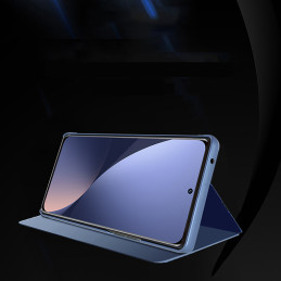 Clear View Case Xiaomi 12 Lite dangtelis su rožinės spalvos atvartu