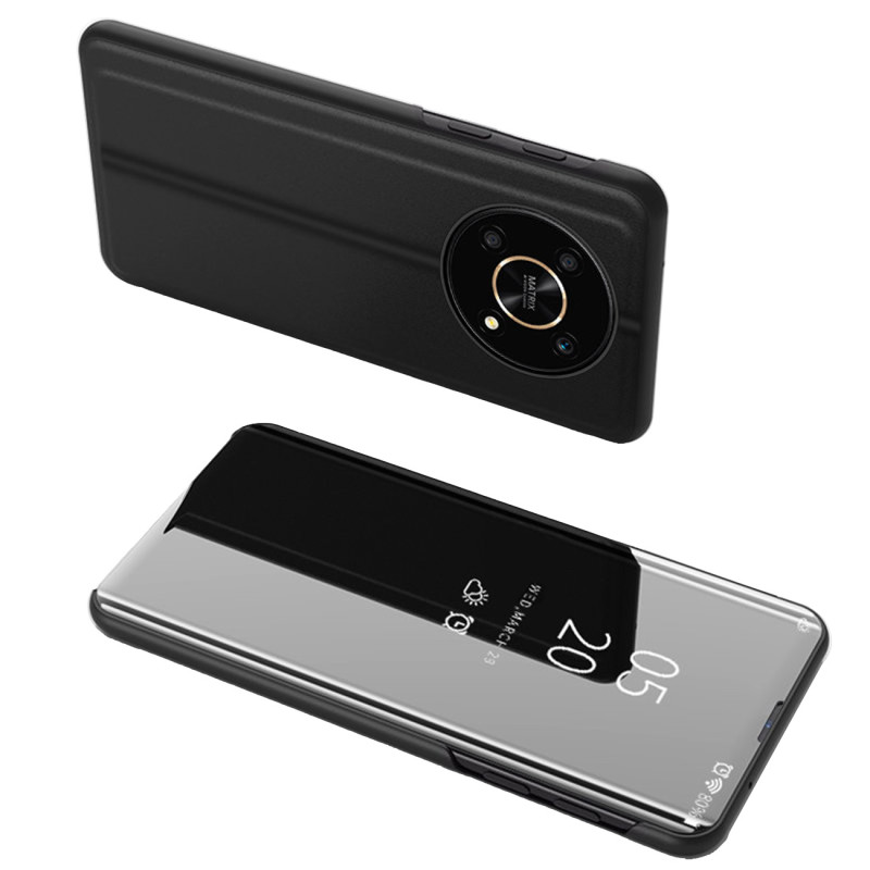 Clear View Case Honor X9 / X9 5G / X30 / Magic4 Lite dangtelis su juodu atvartu