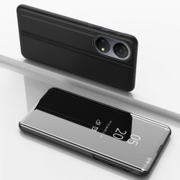 Clear View Case Honor X7 / Honor Play 30 Plus dangtelis su atvartu, juodas