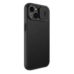 Nillkin Qin Leather Pro Case iPhone 14 Plus fotoaparato dėklas Dėklas Flip Dėklas juodas