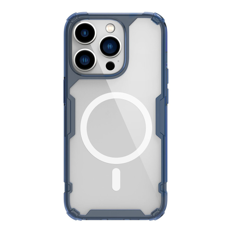 Nillkin Nature Pro Magnetic Case iPhone 14 Pro magnetinis dėklas MagSafe mėlynas