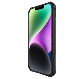 Nillkin CamShield Armor Pro Case iPhone 14 Plus šarvuotas dangtelis su fotoaparato dangtelio žiedo stovu juodas