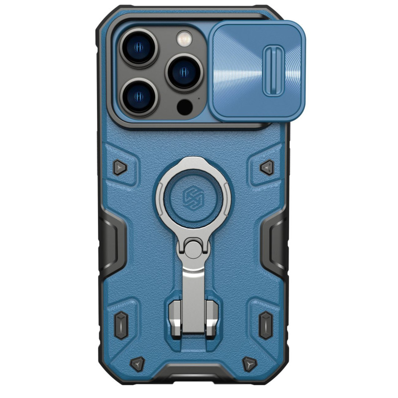 Nillkin CamShield Armor Pro magnetinis dėklas iPhone 14 Pro Magnetic MagSafe dangtelis su fotoaparato apsauga mėlyna