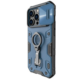 Nillkin CamShield Armor Pro magnetinis dėklas iPhone 14 Pro Magnetic MagSafe dangtelis su fotoaparato apsauga mėlyna