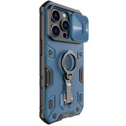 Nillkin CamShield Armor Pro magnetinis dėklas iPhone 14 Pro Magnetic MagSafe dangtelis su fotoaparato apsauga mėlyna