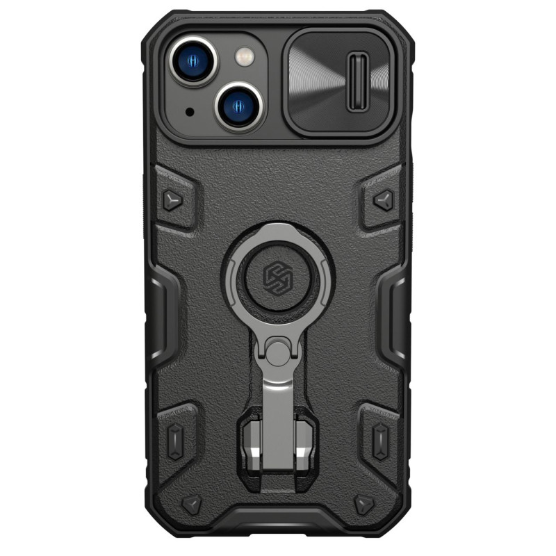Nillkin CamShield Armor Pro magnetinis dėklas iPhone 14 Plus MagSafe šarvuotos dangtelio stovo žiedas juodas