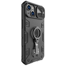 Nillkin CamShield Armor Pro magnetinis dėklas iPhone 14 Plus MagSafe šarvuotos dangtelio stovo žiedas juodas