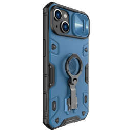 Nillkin CamShield Armor Pro magnetinis dėklas iPhone 14 Plus magnetinis MagSafe dangtelis su fotoaparato apsauga mėlyna