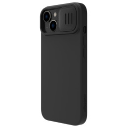 Nillkin CamShield magnetinis silikoninis dėklas iPhone 14 magnetinis MagSafe dangtelis su fotoaparato apsauga juoda