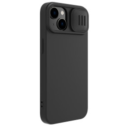 Nillkin CamShield šilkinis silikoninis dėklas iPhone 14 dėklo dangtelis su fotoaparato apsauga juoda