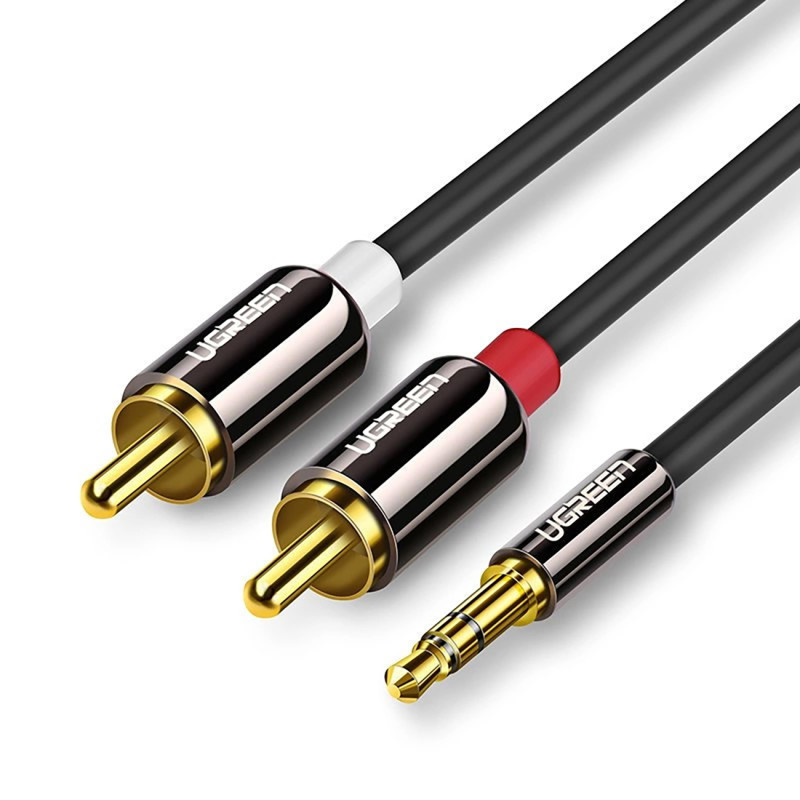 Ugreen AV116 10584 garso mini lizdo kabelis 3,5 mm (vyriškas) / 2RCA (vyras) 2 m - juodas