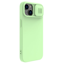 Nillkin CamShield Silky Silicone Case iPhone 14 Plus dėklas su fotoaparato dangteliu žalias