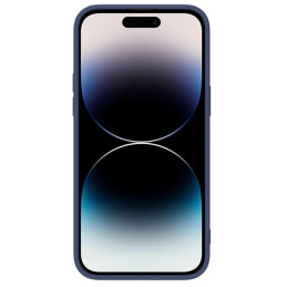 Nillkin CamShield Silky Silicone Case iPhone 14 Pro Max silikoninis dangtelis su fotoaparato apsauga mėlyna