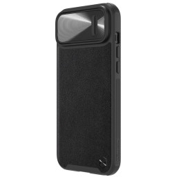 Nillkin CamShield Leather S Case iPhone 14 dėklo dangtelis su fotoaparato dangteliu juodas