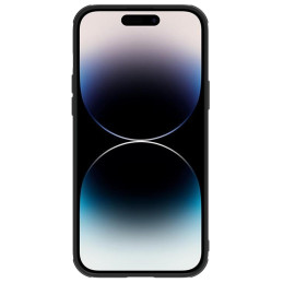 Nillkin CamShield Leather S Case iPhone 14 Pro dėklas su fotoaparato dangteliu juodas
