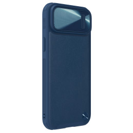 Nillkin CamShield Leather S Case iPhone 14 Plus dėklas su fotoaparato dangteliu mėlynos spalvos