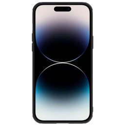 Nillkin CamShield Leather S Case iPhone 14 Pro Max dėklas su fotoaparato dangteliu juodos spalvos