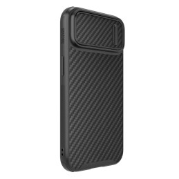 Nillkin Synthetic Fiber S Case iPhone 14 dėklas su fotoaparato dangteliu, juodas